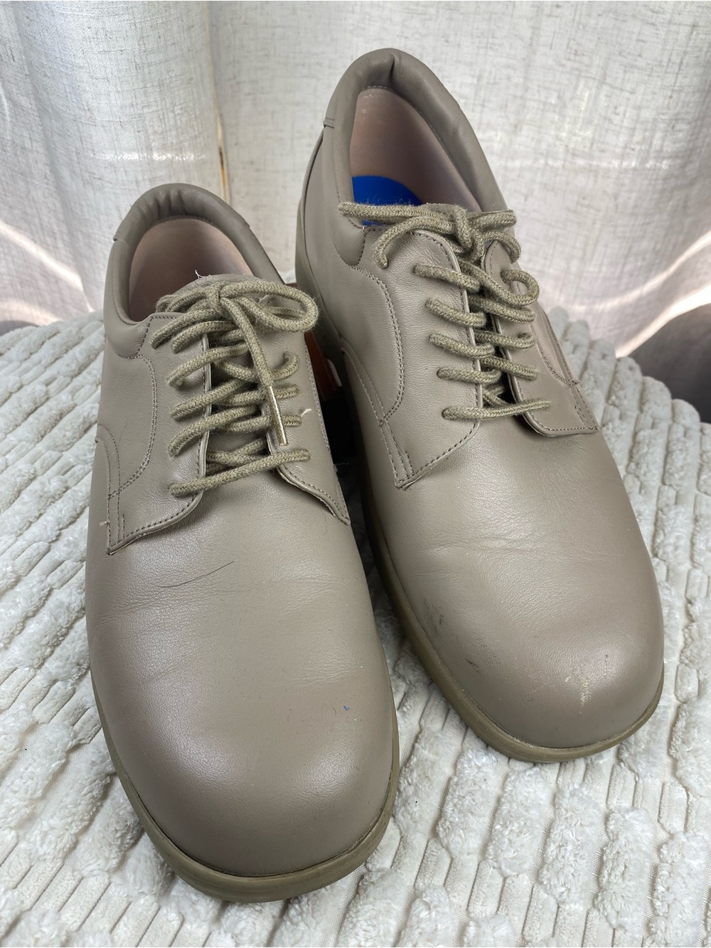 Apex Taupe Lace-Up Oxford Shoes